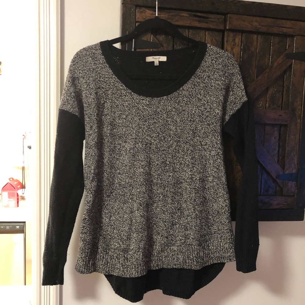 Madewell colorblock sweater (black/gray)
